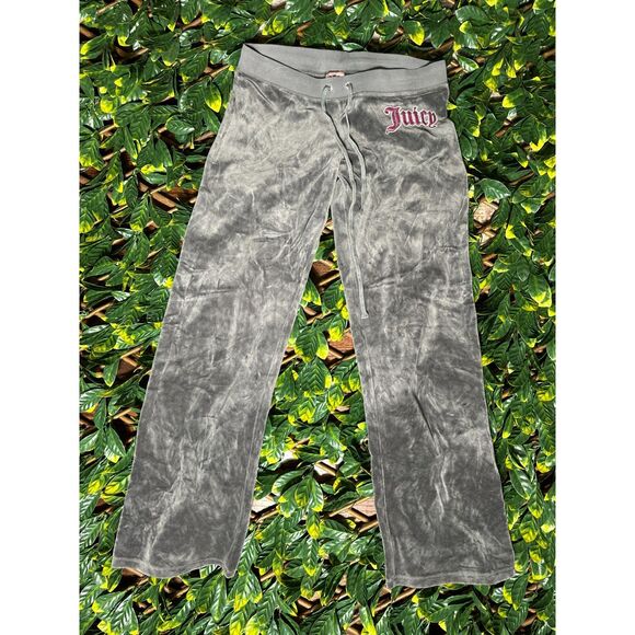 Y2K Juicy Couture Gray Velour Loungewear Sweatpants Size Medium - Picture 1 of 4